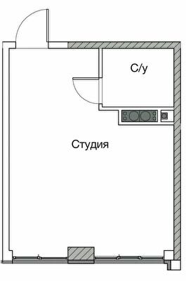 Студія 30.9 м² в ЖК Нова Європа від 19 100 грн/м², с. Ілічанка