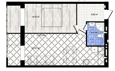 1-кімнатна 56.16 м² в ЖК Одеська Чайка (Сахарова) від 20 750 грн/м², с. Крижанівка