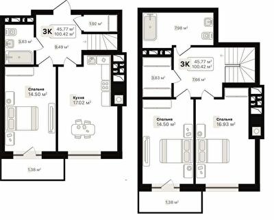 Двухуровневая 100.42 м² в ЖК AUROOM SUNRISE от 22 600 грн/м², Львов