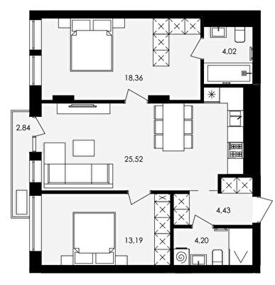 2-комнатная 76.74 м² в ЖК Avalon Yard от 31 000 грн/м², Львов