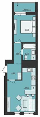 1-комнатная 44.53 м² в ЖК Mill Town от 46 300 грн/м², Львов