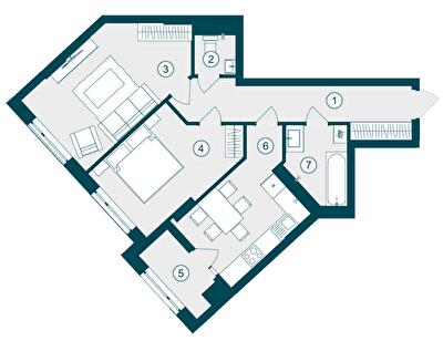 2-кімнатна 60.99 м² в ЖК Skyfall від 31 050 грн/м², Львів