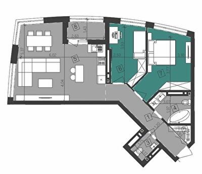 2-кімнатна 73.79 м² в ЖК Парус City від 25 100 грн/м², Львів