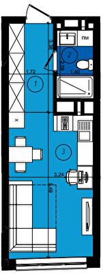 1-кімнатна 26.68 м² в ЖК Парус Smart від 25 300 грн/м², Львів