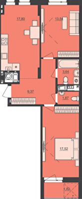 2-комнатная 65.56 м² в ЖК Семицвет от 23 600 грн/м², Львов