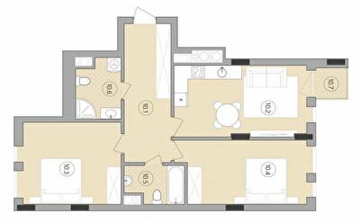 2-комнатная 72.54 м² в ЖК Фруктовая аллея от 23 600 грн/м², Львов