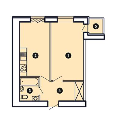 1-кімнатна 41.72 м² в ЖК Comfort City від 36 000 грн/м², Запоріжжя