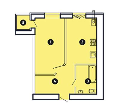1-кімнатна 42.35 м² в ЖК Comfort City від 26 000 грн/м², Запоріжжя