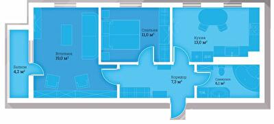2-комнатная 60.6 м² в ЖК Headwell от 22 600 грн/м², г. Трускавец
