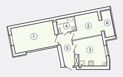 2-кімнатна 67.06 м² в КК Атмосфера від 36 000 грн/м², Запоріжжя