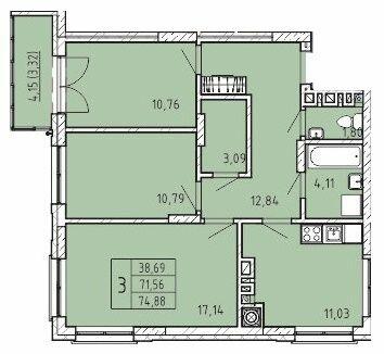 3-кімнатна 74.88 м² в ЖК Сонцебуд від 18 000 грн/м², м. Жовква