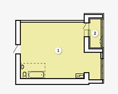 Вільне планування 51.35 м² в ЖК Kvartal від 37 000 грн/м², Запоріжжя