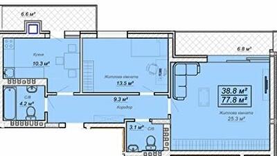 2-кімнатна 77.8 м² в ЖК Grand Village від 20 500 грн/м², с. Сокільники