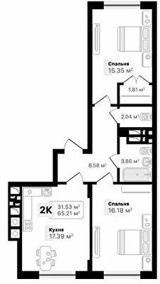 2-кімнатна 65.21 м² в ЖК AUROOM FOREST від 20 100 грн/м², м. Винники
