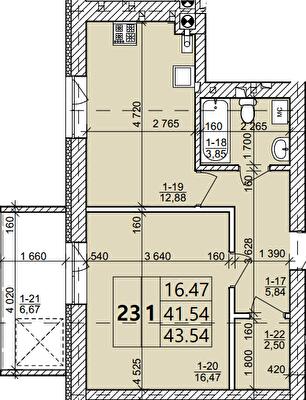 1-комнатная 43.54 м² в ЖК Святых Ольги и Елизаветы от 20 000 грн/м², г. Винники