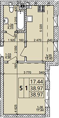 1-комнатная 38.97 м² в ЖК Святых Ольги и Елизаветы от 20 000 грн/м², г. Винники