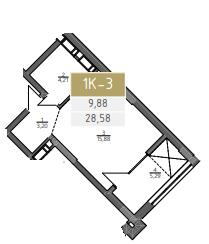 Студия 28.58 м² в ЖК Liberty Gardens от 29 500 грн/м², Харьков