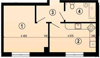 1-кімнатна 40.83 м² в ЖК Меридіан від 17 550 грн/м², Харків