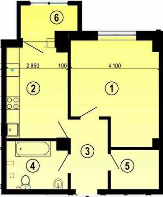 1-кімнатна 45.73 м² в ЖК Меридіан від 17 550 грн/м², Харків