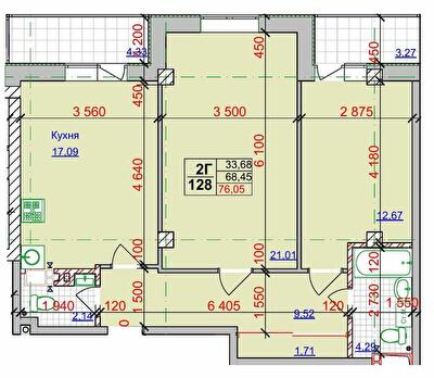 2-кімнатна 76.05 м² в ЖК Спортивний від 27 000 грн/м², Харків