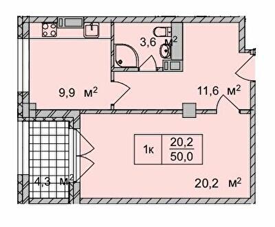 1-комнатная 50 м² в ЖК ТИТУЛ Дом на Пушкинской от 55 450 грн/м², Харьков