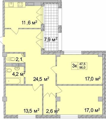 3-комнатная 96 м² в ЖК ТИТУЛ Дом на Пушкинской от 40 250 грн/м², Харьков