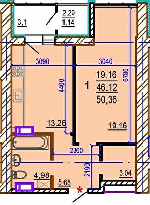 1-комнатная 50.36 м² в ЖК Шекспира от 30 000 грн/м², Харьков