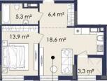 1-комнатная 47.6 м² в ЖК CENTOWER от 41 000 грн/м², Днепр