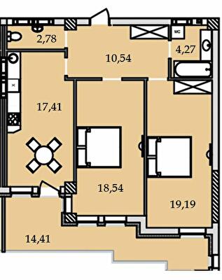 Двухкомнатные в ЖК Premier Tower