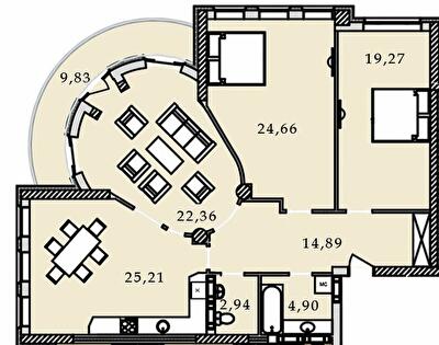 Трехкомнатные в ЖК Premier Tower