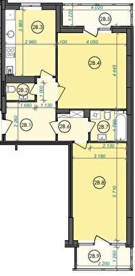 2-кімнатна 71.47 м² в ЖК Panorama від 19 500 грн/м², Луцьк