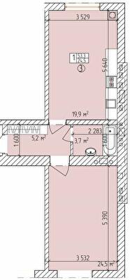 1-кімнатна 53.3 м² в ЖК Дубовий Гай від 18 900 грн/м², Запоріжжя