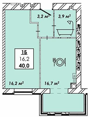 1-комнатная 40 м² в ЖК Родной дом от 17 500 грн/м², Черкассы