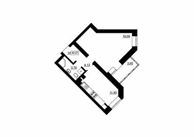1-комнатная 40.07 м² в ЖК Гармонія от 18 450 грн/м², г. Умань