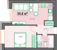 1-кімнатна 35.8 м² в ЖК Author від 27 950 грн/м², м. Ірпінь