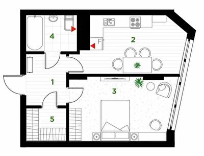 1-кімнатна 43 м² в ЖК Паркова алея від 24 000 грн/м², Івано-Франківськ