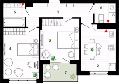 2-кімнатна 59 м² в ЖК Паркова алея від 24 000 грн/м², Івано-Франківськ