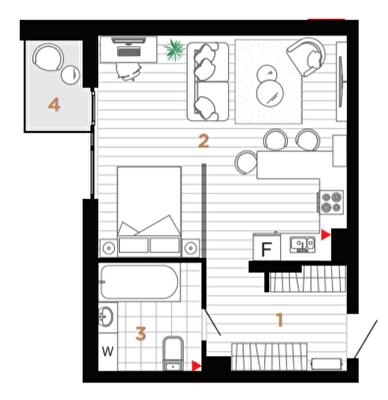 1-кімнатна 44 м² в ЖК Manhattan від 31 000 грн/м², Івано-Франківськ