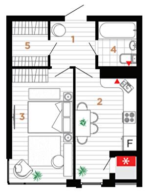 1-кімнатна 38 м² в ЖК Manhattan від 31 000 грн/м², Івано-Франківськ