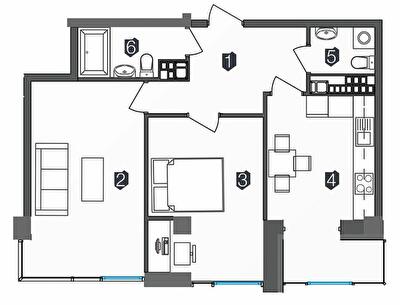 2-комнатная 58 м² в ЖК Manhattan от 29 500 грн/м², Ивано-Франковск