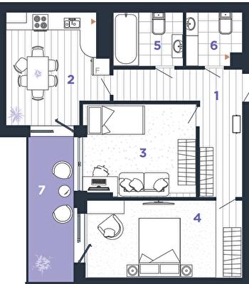 2-кімнатна 69 м² в ЖК Manhattan Up від 28 500 грн/м², Івано-Франківськ