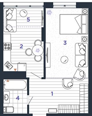 1-кімнатна 47 м² в ЖК Manhattan Up від 28 500 грн/м², Івано-Франківськ