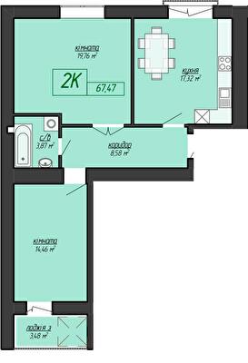 2-кімнатна 67.47 м² в ЖК Козацький від 14 200 грн/м², Івано-Франківськ