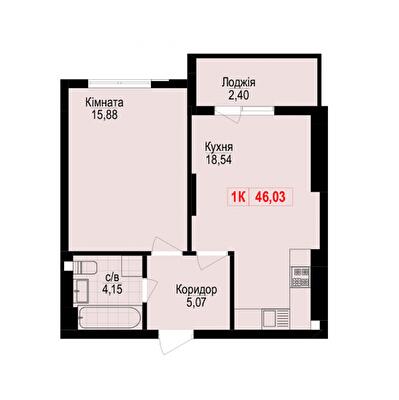 1-комнатная 46.03 м² в ЖК Цитадель-1 от 12 500 грн/м², Ивано-Франковск