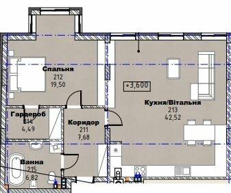 1-кімнатна 81.01 м² в КБ на вул. Коновальця, 21 від 63 550 грн/м², Львів