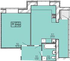 1-кімнатна 57.96 м² в ЖК Амстердам від 17 500 грн/м², Хмельницький