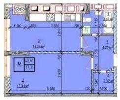 1-комнатная 42.61 м² в ЖК Свобода от 17 000 грн/м², Хмельницкий