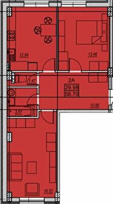 2-кімнатна 58.7 м² в ЖК Меридіан від 17 900 грн/м², Одеса