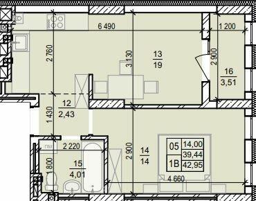 1-кімнатна 42.95 м² в ЖК Весняний від 18 900 грн/м², м. Винники