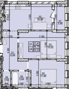 2-кімнатна 60.23 м² в ЖК Весняний від 16 550 грн/м², м. Винники